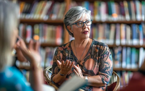 A man with a beard and mustache is smiling while floating in a pool. AI generated content